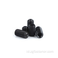 Hitam oksida DIN 916 Sekrup Cocave Point Fastener Baut oksida hitam